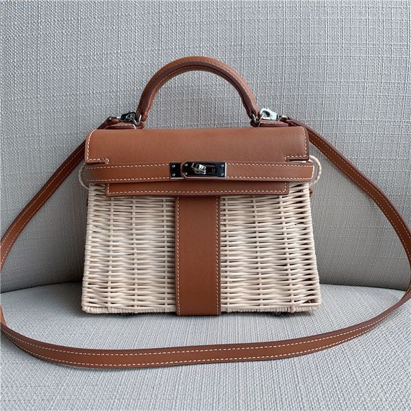 

Elegant2019 Ротанга Ручной Статьи Сумочка Женщина Кайли Косой Соломы Плетеные Статьи Пакет Будет Емкость Ткать Мешок Летом