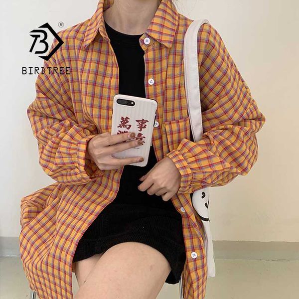 

women's blouses & shirts autumn arrival women vintage oversized plaid green shirt batwing sleeve blouse casual loose feminina blusa t0, White