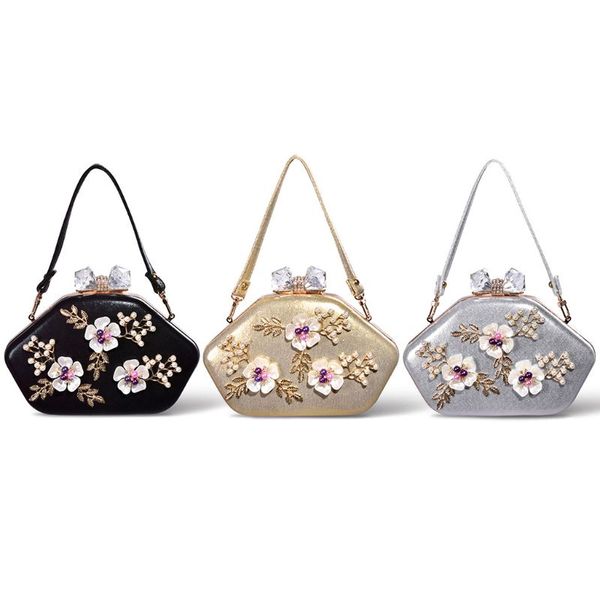 

women beaded flower evening bags wedding cocktail party bridal clutch handbag shoulder crossbody wallet purse lx9f