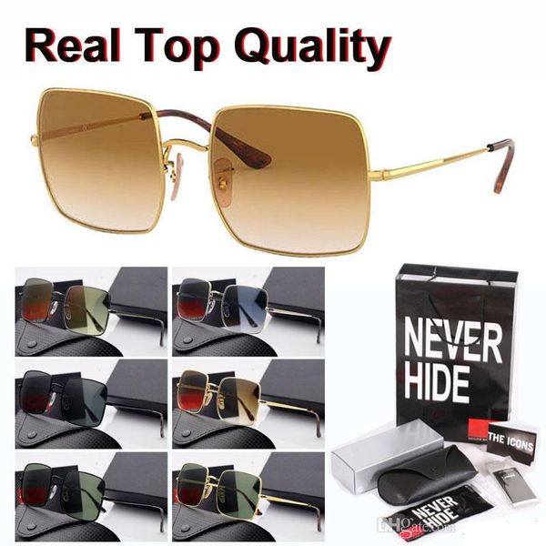 

brand designer 1971 sunglasses men women glass lens square sun glasses oculos de sol with original box, packages, accessories, everything, White;black