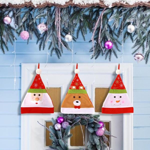 

santa claus snowman pattern hats kids velveteen non-woven fabrics fashionable compact for xmas party home shop decor prop