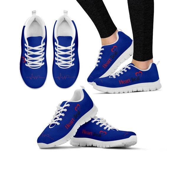 

elviswords 2019 women flats shoes herat pattern cusual sneakers black white bule spring autumn light lace-up running shoes size