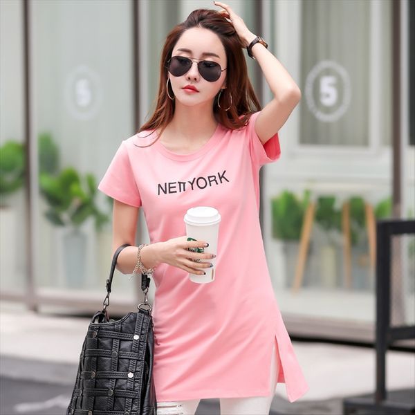 

women's cotton letter short-sleeve for women length half-slim base women's cotton letter short-sleeve for t- women length, White