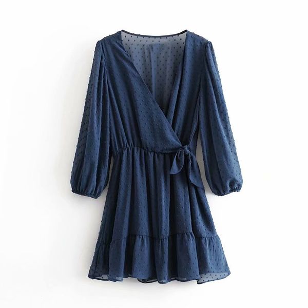 

women fashion cross v neck bow tied chiffon mini dress female elastic waist casual pantskirt vestidos chic kimono dresses ds3067, Black;gray
