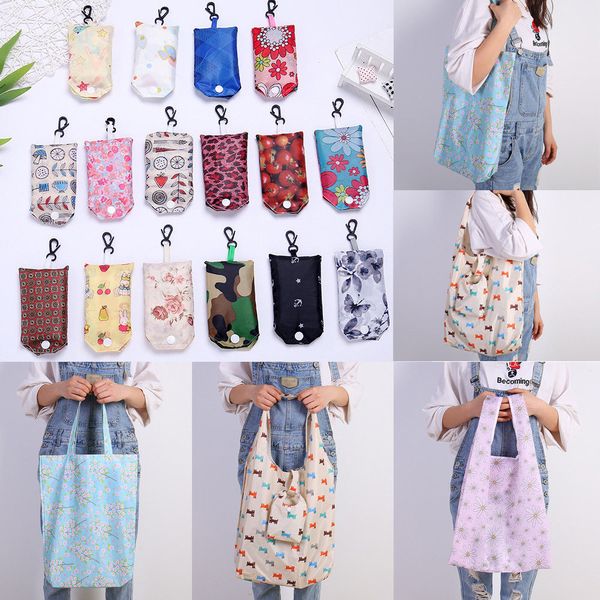 

reusable foldable shopping bag eco floral tote handbag fold away ladies pouch