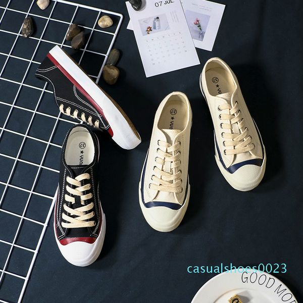 

espadrille shoes tennis female casual sneaker round toe new breathable summer lace-up sewing spring rubber pu canvas solid c23, Black