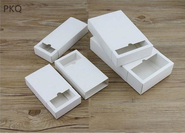 

10pcs kraft paper box jewelry packaging box white kraft for packaging handmade gift soap paper boxes white candy gift