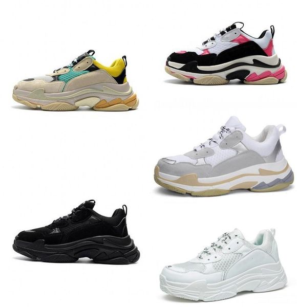 

fashion paris 17fw triple-s sneaker triple s casual dad shoes for men s women beige black sports tennis running shoe 36-45