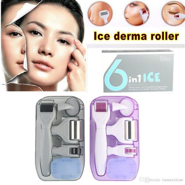

tamax 6in1 derma roller kits micro needle 0.5/1.0/1.5/2.0mm with stamp derma needles and face brush kits