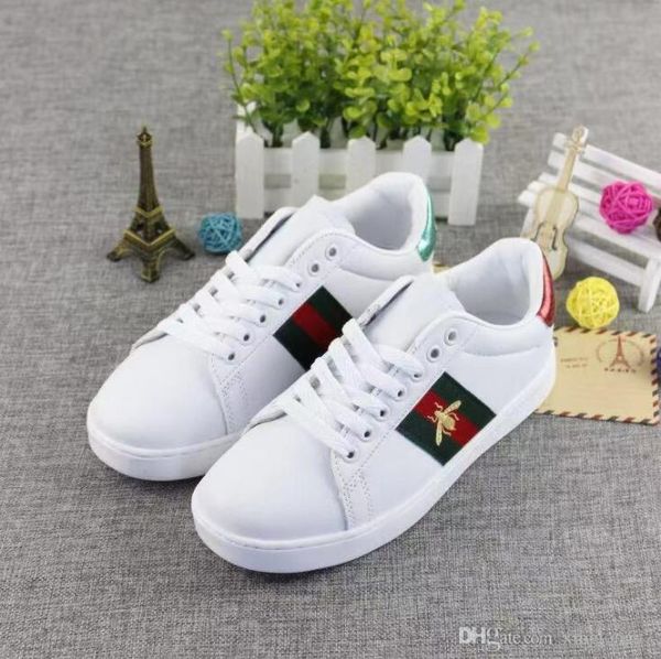 

new aaa gucci men women casual shoes luxury sneakers shoes genuine leather bee dog tiger snake embroidered eur 35-44, Black