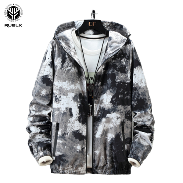 

ruelk 2020 spring and autumn men's casual fashion camouflage hooded jacket trend men's camouflage coat cool windbreaker m-5xl, Black;brown