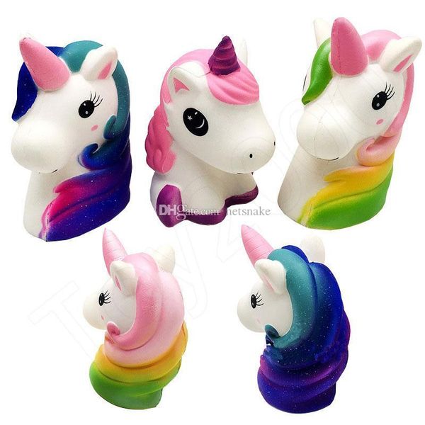 

squishy rainbow unicorns super slow rising kawaii catoon phone strap pendant bread cake kids toys wholesales