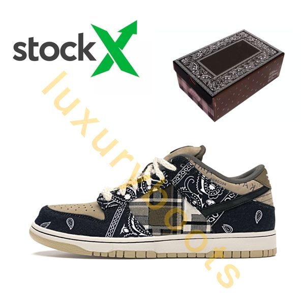

sb dunk low travis scottsÂ (regular box) man women 2020 new sneaker with stockx size us5.5-12, Black