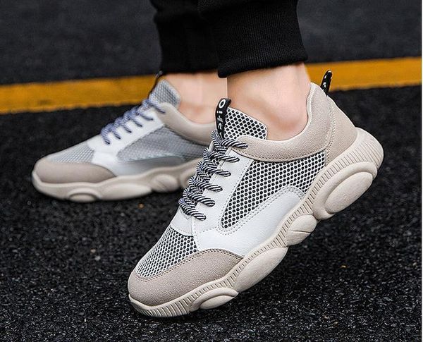 

new mesh men casual shoes lac-up men shoes lightweight comfortable breathable walking sneakers tenis feminino zapatos l03, Black