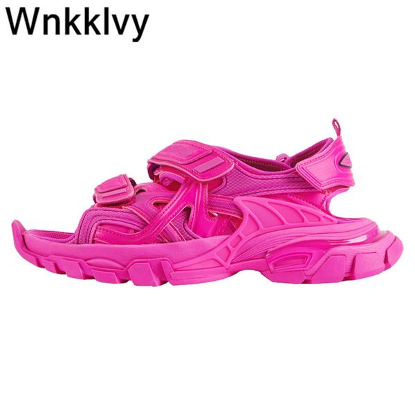 

женщины моды сандалии 2020 новый летний толстым дном платформы плоские пятки sandalias случайные кроссовки женщина пляж обувь призвание, Black