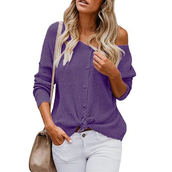 

v neck women's clothing autumn spring 2019 casual loose jumper korean style buttons decor sweater pullover women knitwear, White;black