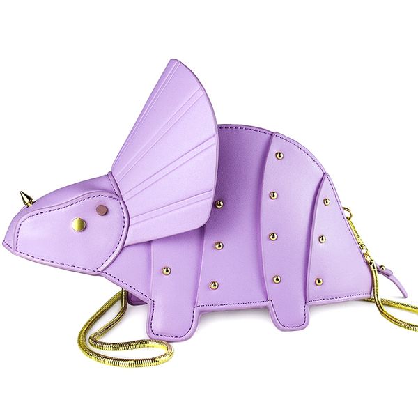 

personality trend rivet dinosaur shoulder bag pu leather ladies chain messenger bag female wallet quality travel