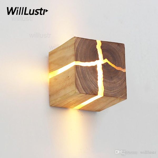 

natural cracked wood wall sconce crack wood wall lamp japan style light living room restaurant cafe bedroom l hall lighting