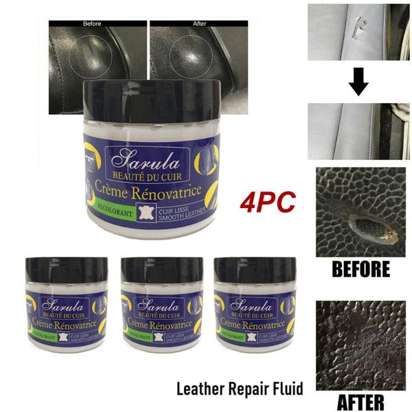 

4pcs car care kit liquid leather skin refurbish repair tool auto seat sofa coats holes scratch cracks restoration for car