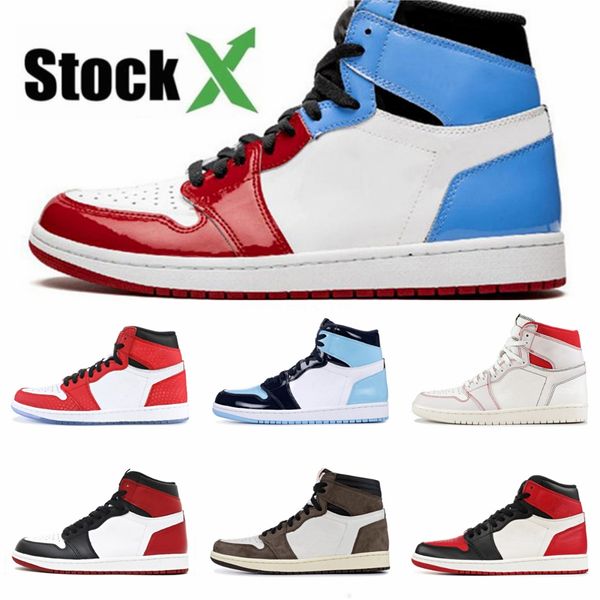 

jumpman 1 men women basketball shoes 1s mens trainers unc to chicago nrg bred toe royal blue mens sports shoes sneakers #915