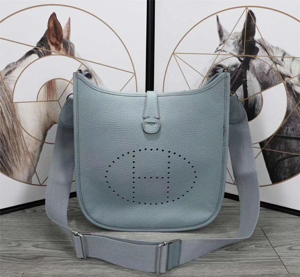 

gm luxury geninue leather women bag evelyn e5 handbags classic togo famous brands lady handbag hermes 00 h calfskin bag, Black;blue