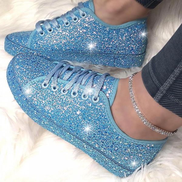 

women bling flat shoes woman spring new casual flat ladies vulcanized shoes female beathable lace up fashion casual shoes 2020, Black