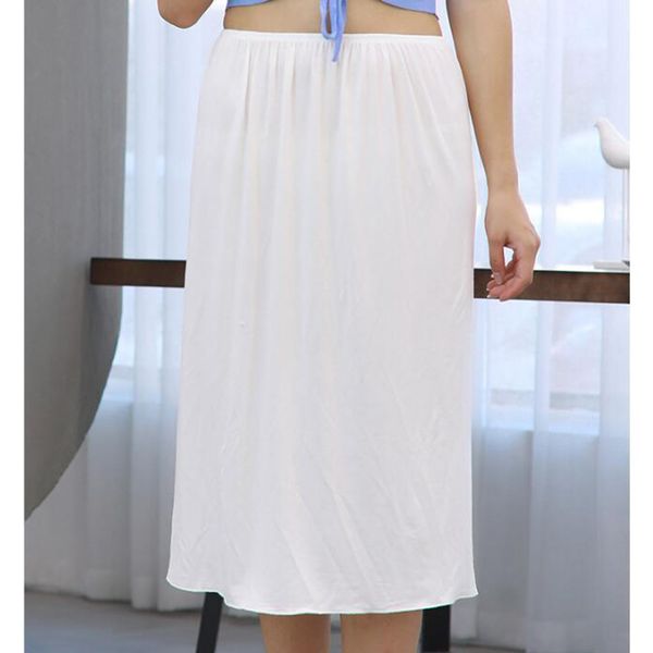 

women half slip underskirt solid black white soft underwear petticoat casual summer ladies inner skirt underdress jupon femme, Black;red