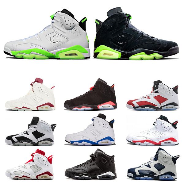 

infrared bred 6 6s men basketball shoes green suede gatorade unc oreo carmine men sports sneakers designer trainers us 7-13, White;red