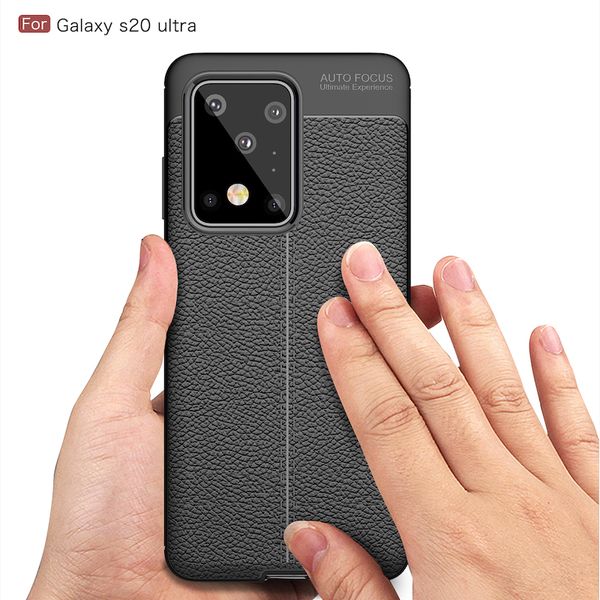

litchi pattern soft silicon phone case for samsung s20ultra s20 s20plus fashion slim tpu case for samsung note10 pro s10 s9 s8 note9