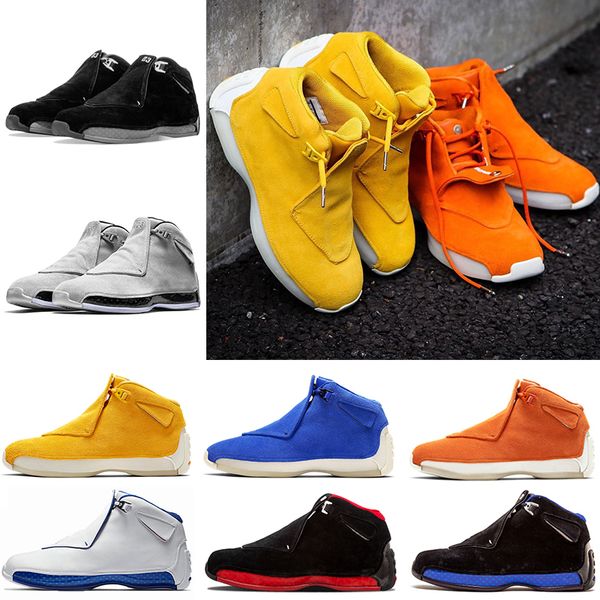 

18 18s black sport royal men basketball shoes toro blue yellow orange suede cool grey varsity red sport trainer sneaker eur41-47