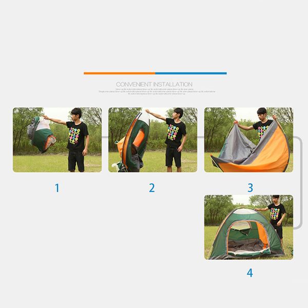 

2/3 person camping tent backpacking tents portable waterproof hiking tent anti-uv folding automatic -up open sun shelters4