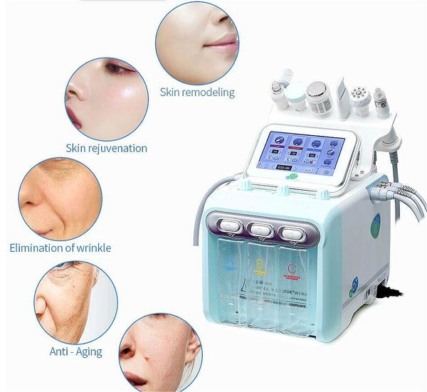 

6 in 1 h2 o2 hydra facial dermabrasion hydro microdermabrasion peeling vacuum skin cleansing water aqua oxygen spray device beauty machine
