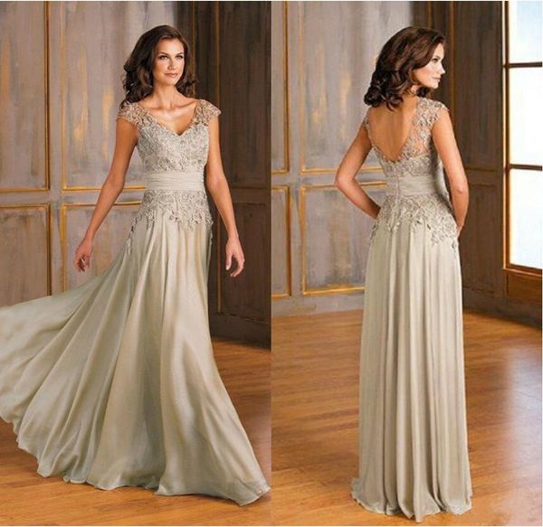 

элегантный мать невесты платья v шеи cap рукавом кружева аппликации длина пола свадебное платье для матери плюс размер женские платья, Black;red