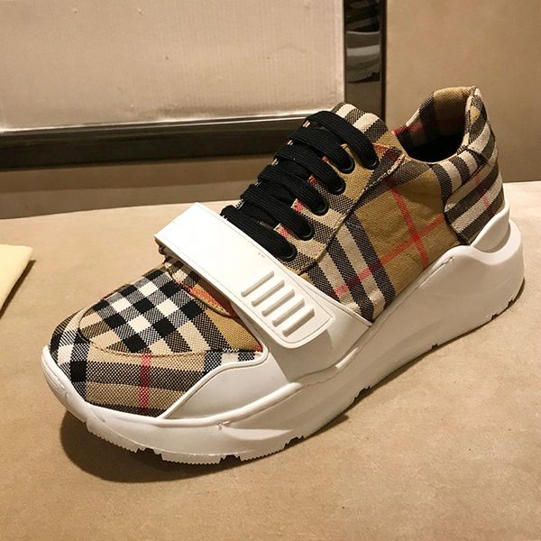 

Men Shoes Sneakers Casual Breathable Comfortable Fashion Trainers Soft Zapatos de hombre Vintage Check Cotton Sneakers Mens Drop Ship