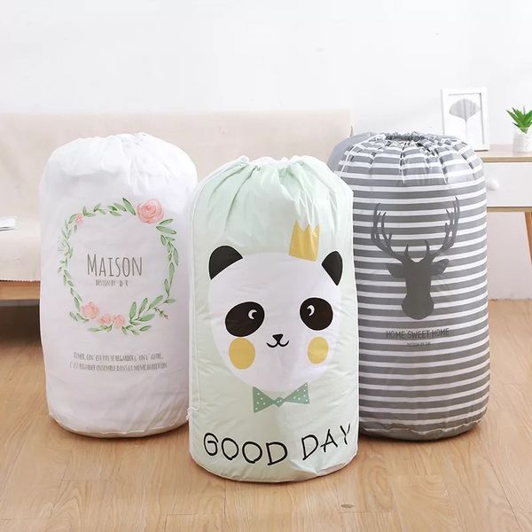 

large anti-dust cartoon printed storage bags baby clothing kids toys organizer quilt storage drawstring pouch bags vt0268