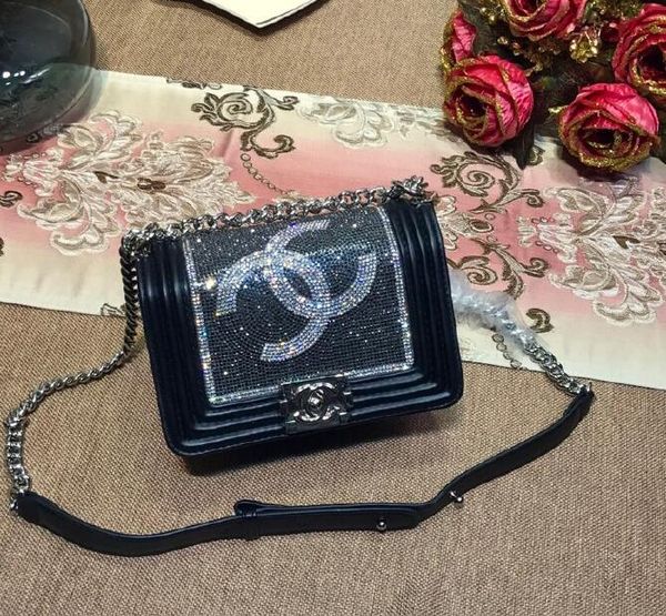 

Handbag luxury bag cro bag chain leather handbag brand fa hion acce orie women 100604, Black