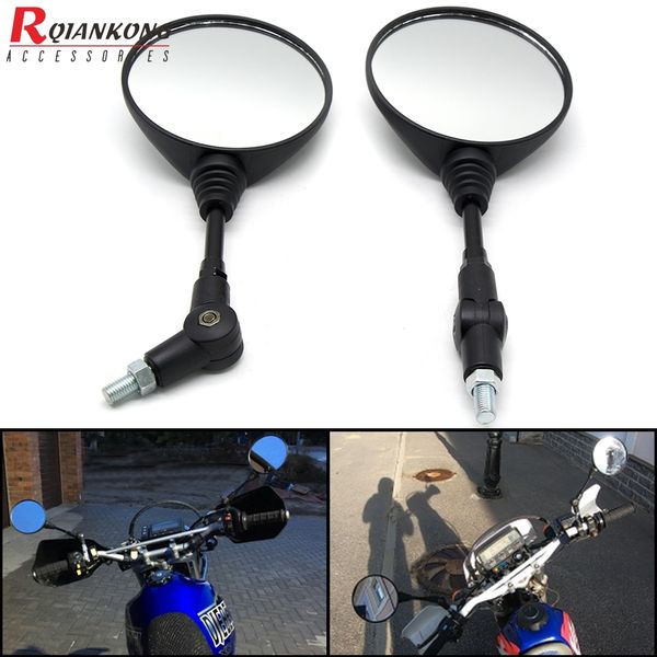 Pair Motorcycle Mirrors 10mm Handlebar For Suzuki DR200 DR250 DR350 DRZ400