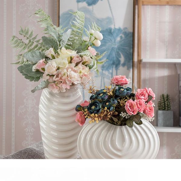 

европейская творческая белая керамическая ваза для цветов, украшение настольной вазы, ваза для домашнего свадебного украшения современная, р