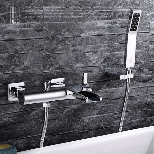 

full - copper waterfall bathtub tap three - connect shower, cold water tap