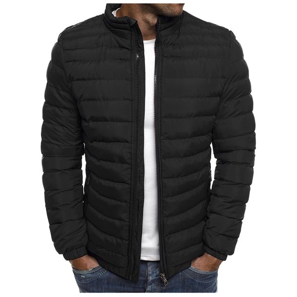 

erkek mont chaqueta hombre men's autumn winter zipper warm down jacket packable light coat veste homme jaqueta, Black