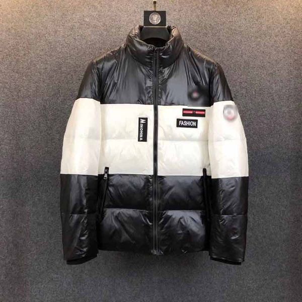 

european station luxury winter designer jacket men's classic casual down jacket men's outdoor warm high-quality jacket v1, Black