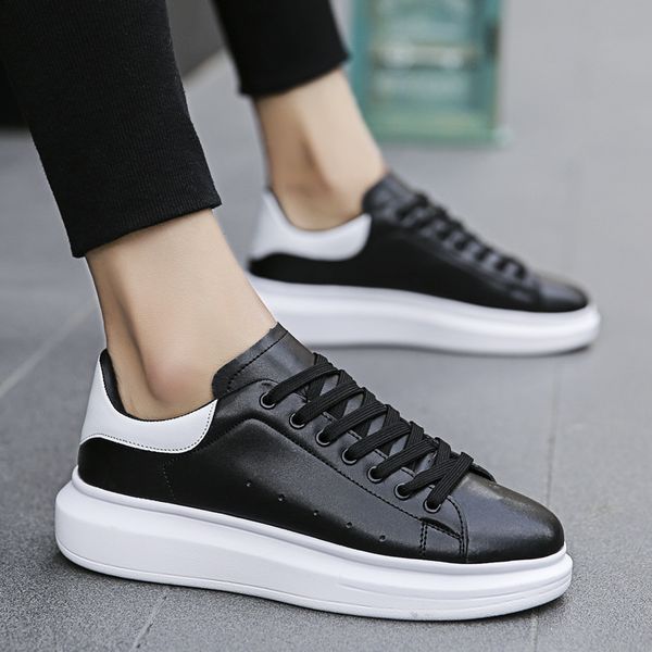 

2019 мужчины повседневная обувь new designer кроссовки сплит кожа мужчины zapatillas мода chaussure homme удобная обувь c1-10a t200110, Black