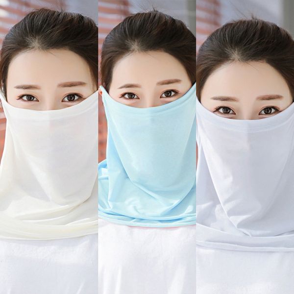 

edwdy петли ледяной шелк прохладный пешие прогулки велоспорт маска для лица шарф головные уборы шарф дышащий навес уха лето шеи гетры анти-п, Black