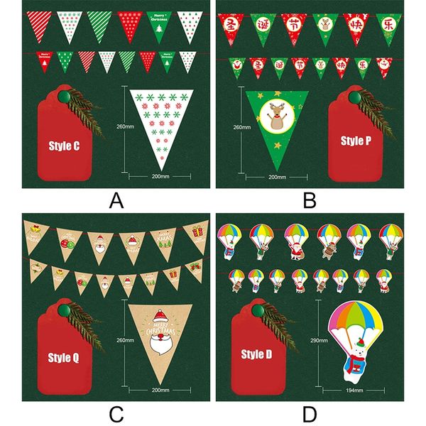 

christmas party banner garland church decoration flags diy home decoratio new