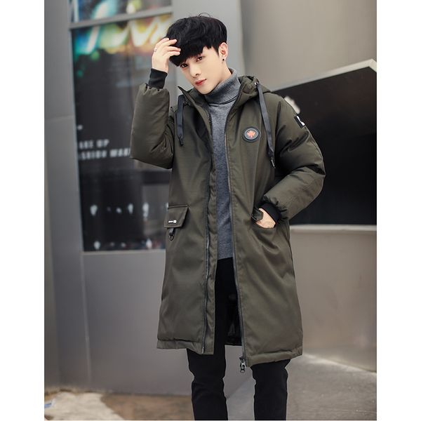 

2020 новый теплый ветрозащитный вскользь верхняя одежда проложенный пальто хлопка long ветровки зимняя куртка мужчины большой карманы high q, Black