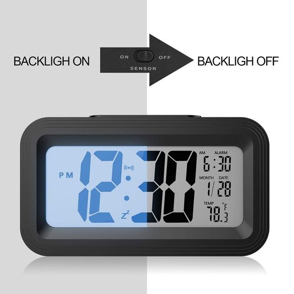 

easy-[upgrade version] battery operated alarm clock,electronic large lcd display digital alarm clocks with snooze,backlight,nigh other clock
