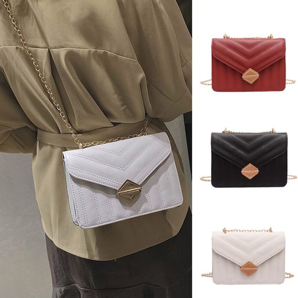 

fashion lady retro chain wild solid color small bags for women shoulder messenger bag small squar bag dames tassen#35