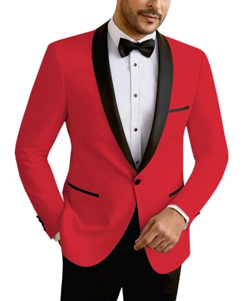 

latest red men suit for wedduing tuxedos trim fit one button groom blazer suits shawl lapel formal business party suit (blazer+pants, Black;gray