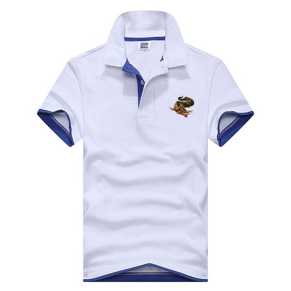 

2017 new funny Hipster lapel monster dinosaur small picture print shirt short sleeve polo shirt EINAUDI men fashion men design s