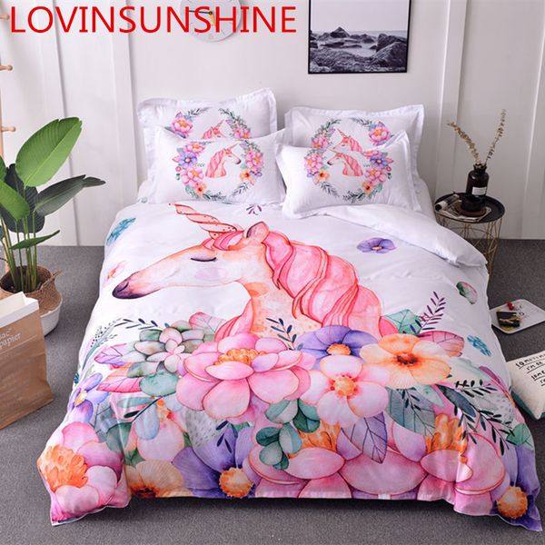 

lovinsunshine unicorn bedding set  comforter sets duvet cover set  white ff01#